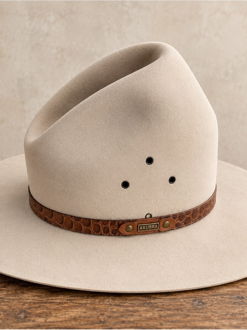 Akubra Colly Australian Fur Felt Western Cowboy Tall Hat – Size 55 / 6 7/8